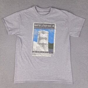 Martin Luther King Jr. MLK Memorial T-Shirt Men's Medium Gray Short Sleeve‎